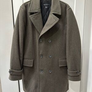 Men's INC Double-Breasted Wool Coat - Olive Green